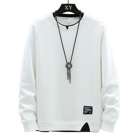 Spliced ??Crew Neck Hoodie Long Sleeve T-Shirt Top for Men