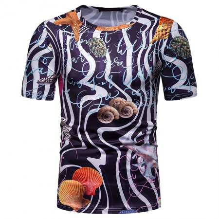 Men's Underwater World Print Short-Sleeved T-Shirt