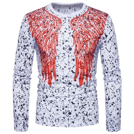 Hot Sale Abstract Wings Broken Dot Printing Long Sleeve T-Shirt